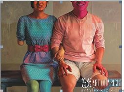 王晓勃作品《两个人的世界 NO.6》133cm×175cm 2013年