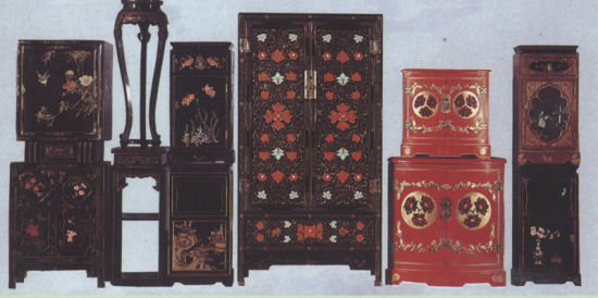 新中国时期北京金漆镶嵌厂生产的金漆家具