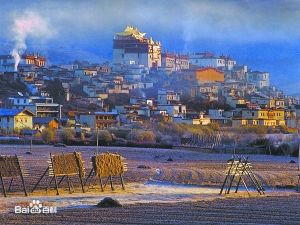 ▲火灾前的独克宗古城。（资料照片） 