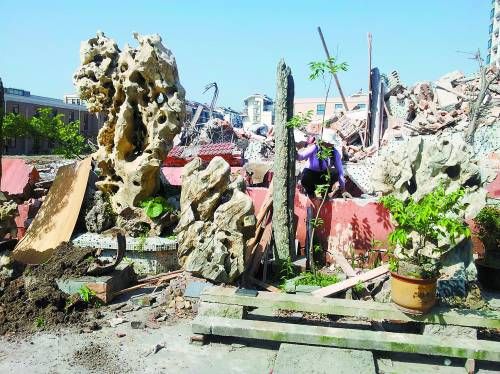 被强拆后的刘光嘉私人奇石盆景博物馆。刘文浩 供图