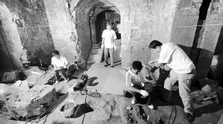 河南安阳“曹操高陵”清理现场。（资料图片）