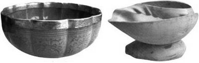 追缴文物：镶银花口青釉刻花钵、螺杯盏