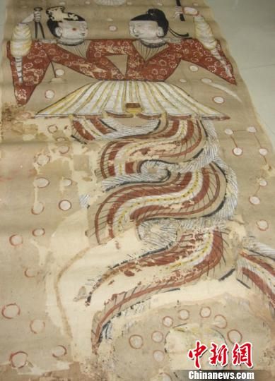 伏羲女娲唐代绢画