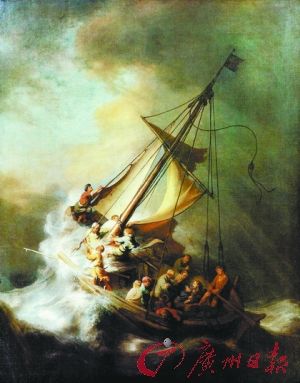 伦勃朗《加利利海上风暴》，1990年被盗于美国波士顿伊莎贝拉·斯图尔特·加德纳博物馆。