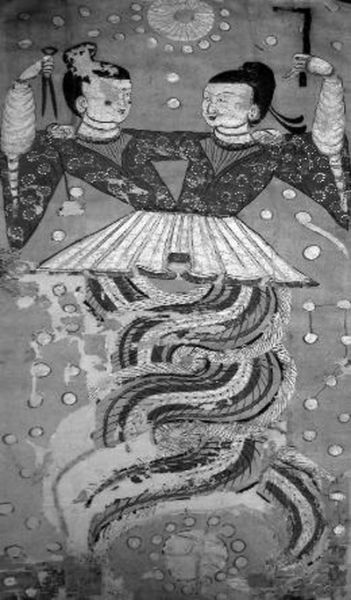 被追回的绢画《伏羲女娲手持规矩图》之一，属一级文物