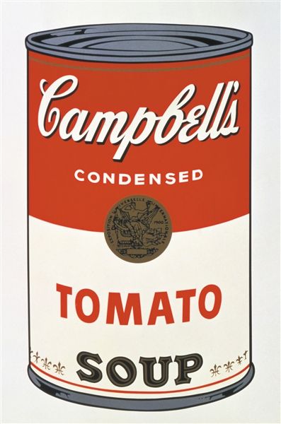 安迪·沃霍尔1968年作品《金宝汤罐I：番茄》。