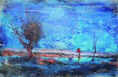 姚磊 寻找蓝色家园之一 木板油彩 74×110厘米 2012