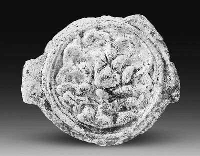 绿琉璃莲花纹瓦当