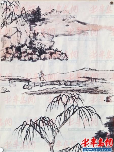 袁谦本仿沈周作品。