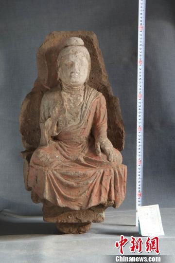 甘肃泾川县考古发掘的佛像。