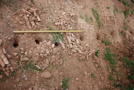 北侧M1主墓葬剖线探孔 陕西省考古研究院供图