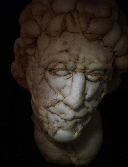 荷兰艺术家用二手丝袜创作怪诞人像(组图)