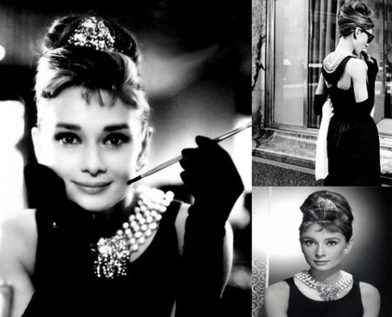 奥黛丽·赫本，在1961年的经典电影《第凡内的早餐》的黑色长裙造型