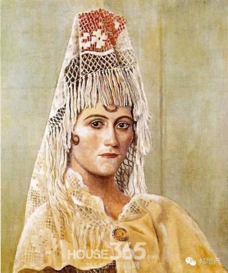 毕加索奥利嘉的头纱·1917