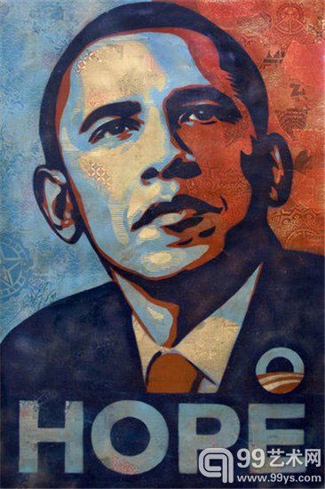 涂鸦艺术家谢帕德·费瑞以奥巴马为原型创作的“Hope”