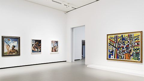 展览现场。弗朗西斯·毕卡比亚( 1879-1953 )作品。费尔南·莱热( 1881-1955 )作品。