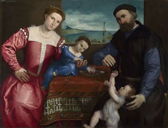 　　▲ 《乔万尼·德拉·沃尔塔与妻儿》，Lorenzo Lotto