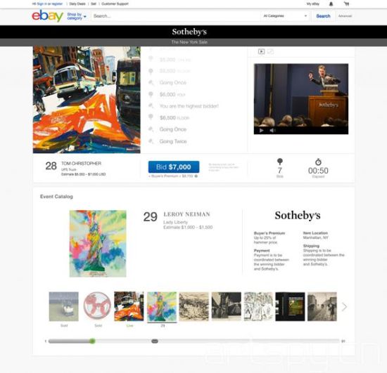 苏富比与eBay合作在线拍卖网上线