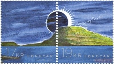 丹麦法罗群岛邮政的“2015日全食”邮票。