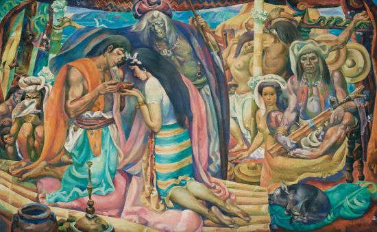 【4月4日晚间拍卖】卡洛斯•维亚鲁斯•弗朗西斯科（Carlos Villaluz Francisco；1912–1969 ）《穆斯林订婚礼》1958年作，油彩画布，109.5 x 176公分估价待询