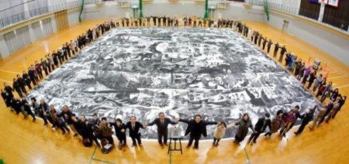 君岛龙辉制作的木版画被认定为世界上最大的木版画。