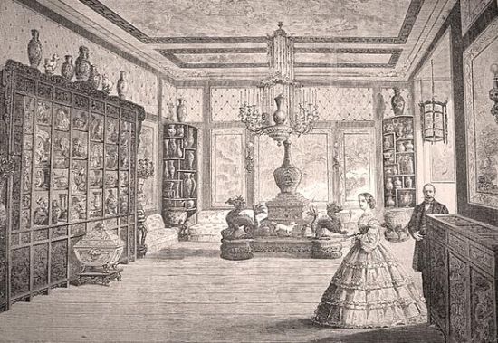 　　欧仁妮皇后在枫丹白露宫中国馆(资料图)