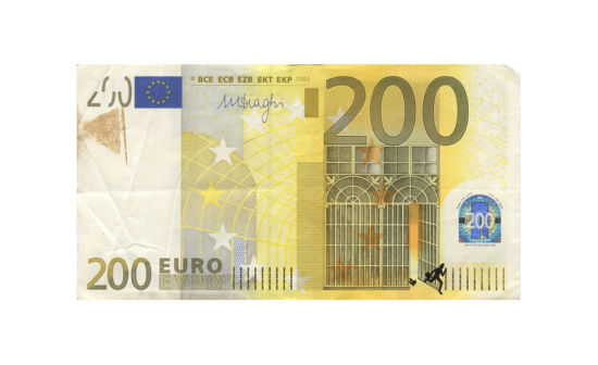 希腊艺术家欧元上绘涂鸦 反映希腊经济政治问题