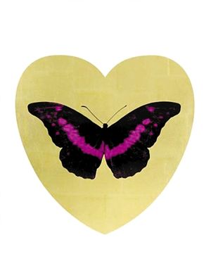 达明安·赫斯特正在为即将到来的情人节准备一场展览。图为展出作品蝴蝶心。（资料图片）