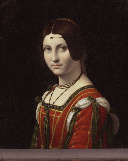 《费隆妮叶夫人》(La Belle Ferronnière)，布面油画，大约1750年前，55*43.5cm，图片来源/苏富比