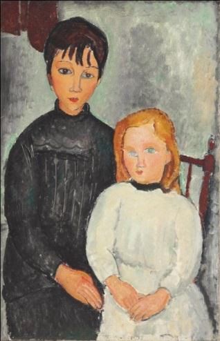 亚美迪欧·莫迪利安尼《两个女孩》