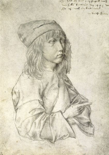 丢勒13岁时为自己画的《自画像》