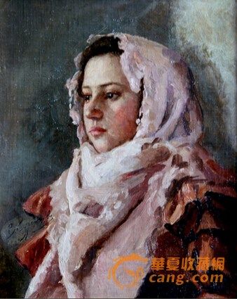 瓦西里·苏里科夫作品《女孩的肖像》，作于19世纪末，现藏于境艺园俄罗斯油画画廊