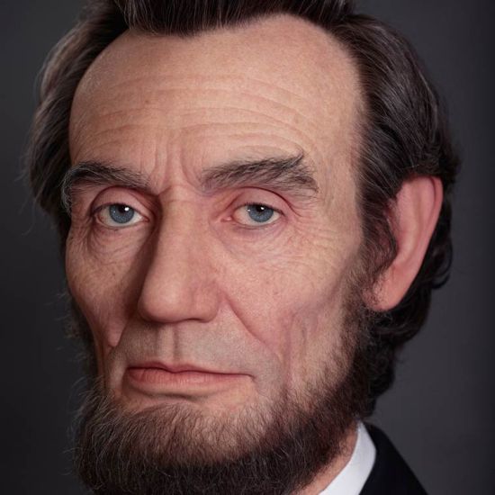 日本东京艺术家弘辻创作的亚伯拉罕·林肯头像。