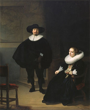 伦勃朗 《黑衣女士与绅士》 1633年  伊莎贝拉·斯图尔特·加德纳博物馆被盗作品