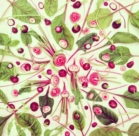 英国艺术家用蔬果作画 极致美感让人无法下口