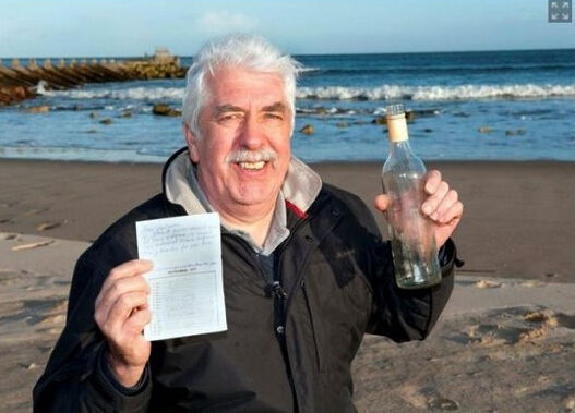 漂泊了41年的瓶中信（图片来源网络）