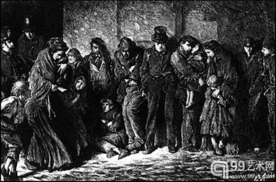 卢克·菲尔德斯作品《Houseless and Hungry》