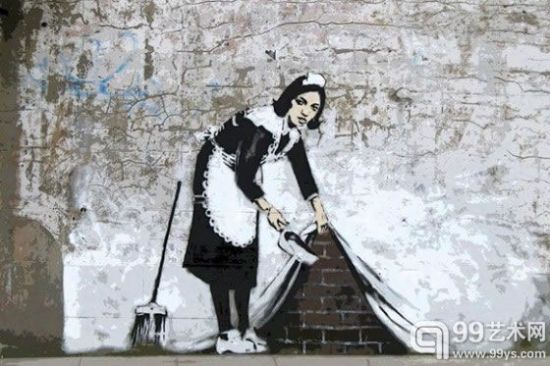 班克斯伦敦街头涂鸦作品《Maid》
