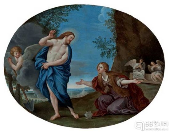 弗朗西斯科·奥尔巴尼（Francesco Albani, 1578 - 1660）《基督向马利亚·抹大拉显身》（Christ Appearing to Mary Magdalene） 这幅作品是Canesso画廊上个月在巴黎大师艺博会的参展作品
