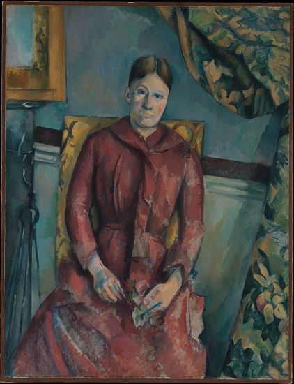 《穿红裙的塞尚夫人》(1888-1890)