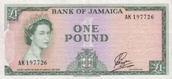 26岁，英女王的肖像出现在牙买加的钞票上。 
