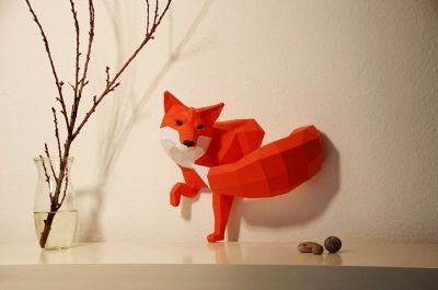 来自德国沃尔夫勒姆设计制作的几何纸动物雕塑