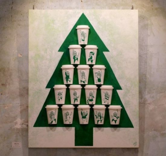 韩艺术家以独特视角再创造星巴克纸杯外观