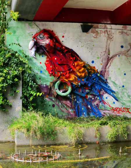 葡萄牙艺术家妙手变废品为栩栩如生街景艺术