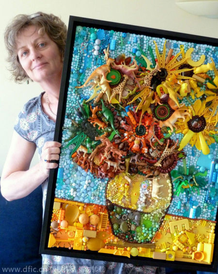 化废为宝 艺术家回收“垃圾”绘名作