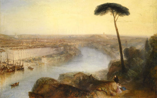 即将现身拍卖的特纳画作《在阿文丁山上看罗马》（Rome, from Mount Aventine）（1836）