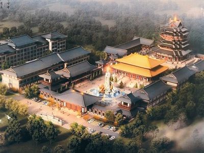 感恩寺庙建设效果图。