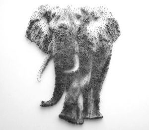 福斯特的首幅钉画《钉床上的大象》