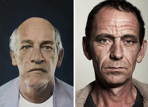 这些自画像都是摩尔用油所创，看起来就像高清照片。（网页截图）