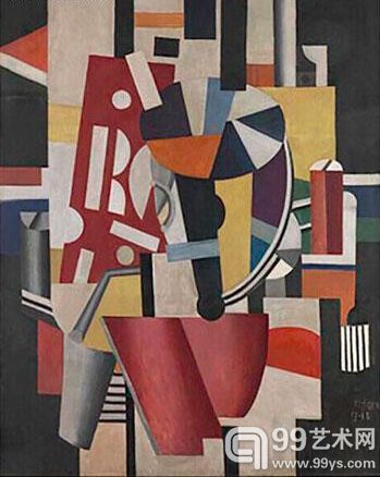 费尔南·莱热，Composition (The Typographer)，1918-19年，布面油画